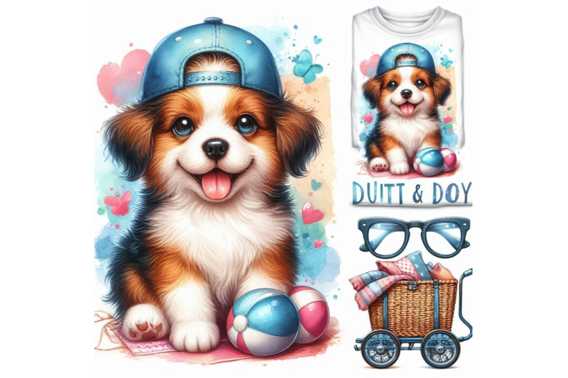 cute-dog-dog-t-shirt-graphics-watercolor-dog-illustration-backgro