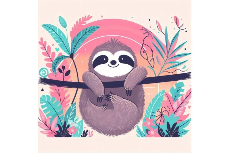 cute-sloth-and-tropical-nature