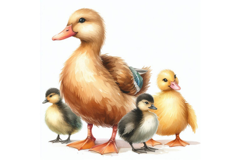 cute-duck-domestic-farm-bird-watercolor-illustration