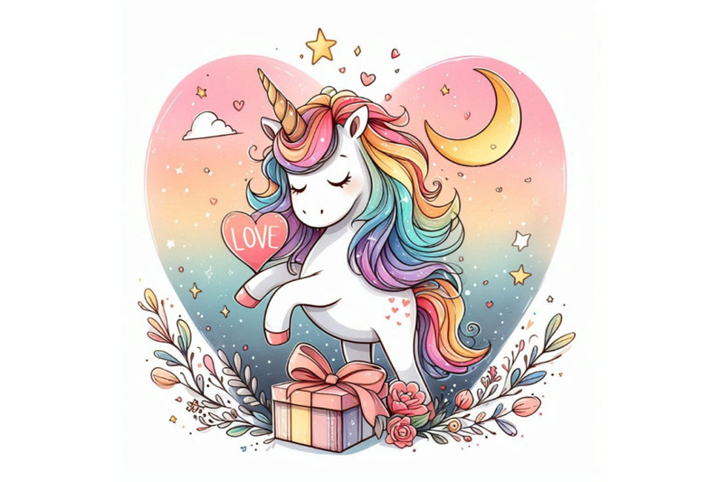 cute-unicorn-watercolor-illustration-love-card