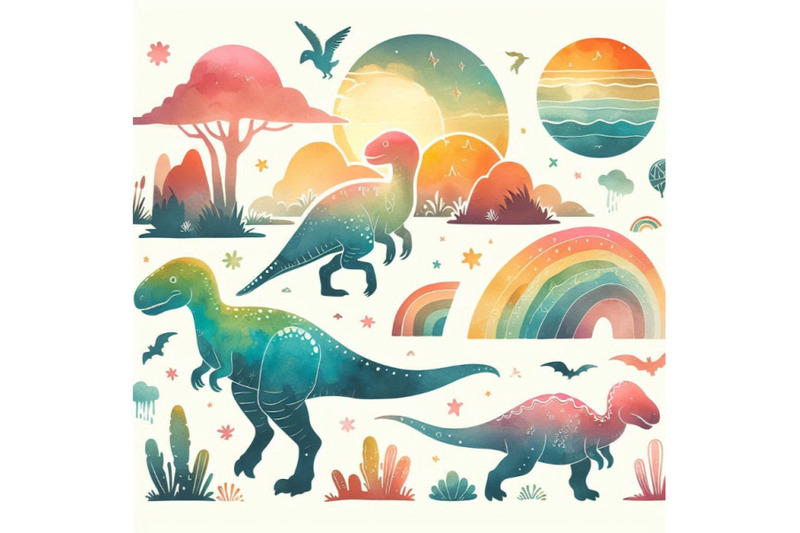 dinosaur-watercolor-illustration-jpeg-png-jurassic-wo