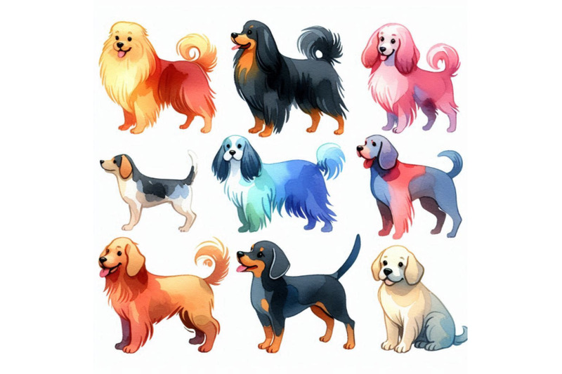 dogs-collection-watercolor-illustration-of-a-different-do