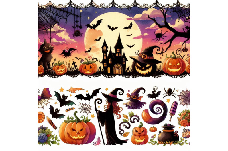 halloween-border-for-design-watercolor-illustration-bac