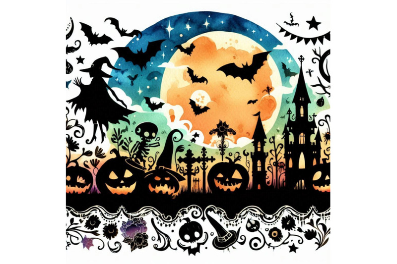 halloween-border-for-design-watercolor-illustration-bac