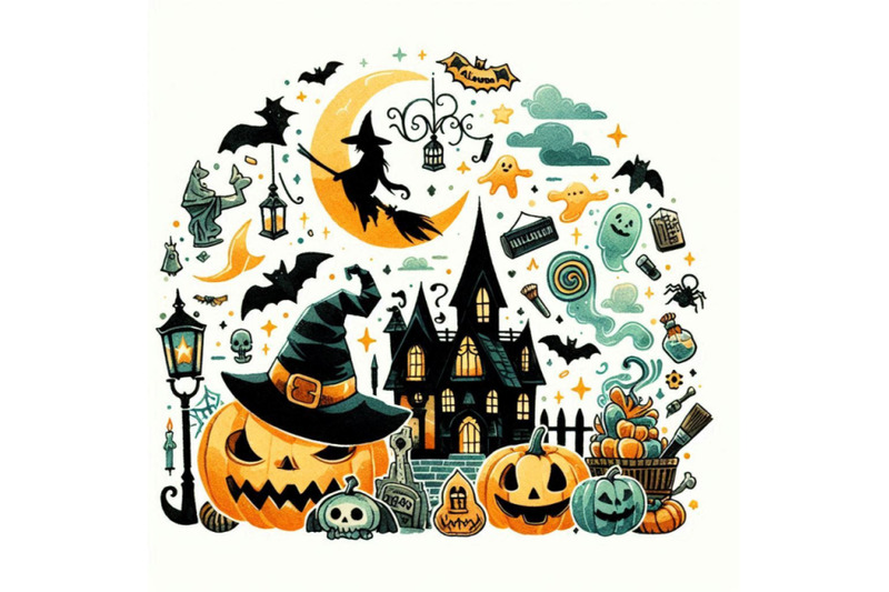 halloween-watercolor-hand-drawn-text-for-design-backg