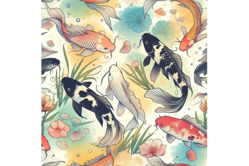 koi-carp-seamless-pattern-watercolor-fish-background