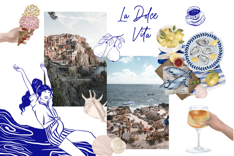 la-dolce-vita-hand-draw-line-art-and-graphic-element