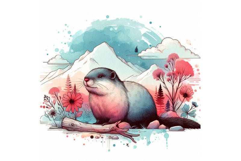 marmot-watercolor