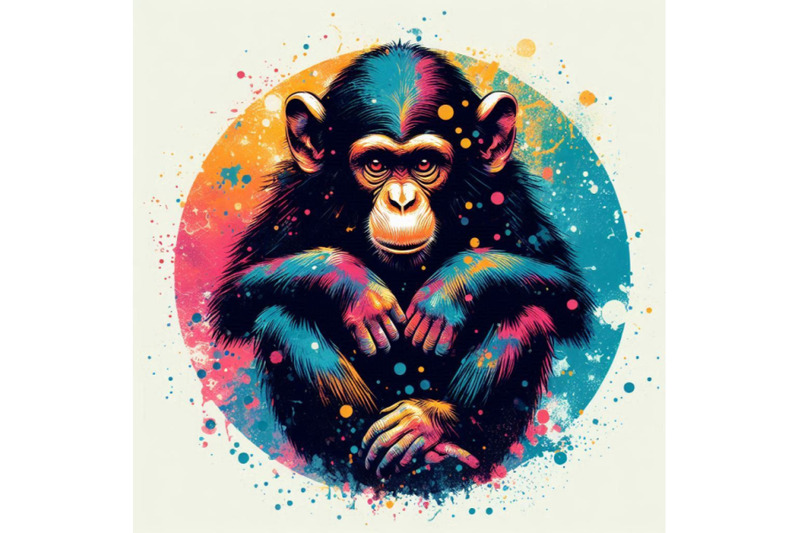 monkey-t-shirt-graphics-monkey-chimpanzee-illustratio