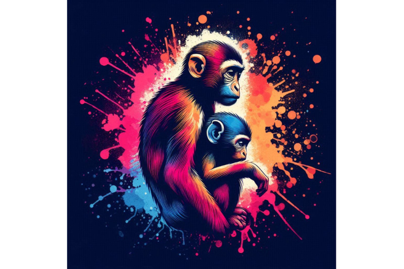 monkey-t-shirt-graphics-monkey-chimpanzee-illustratio