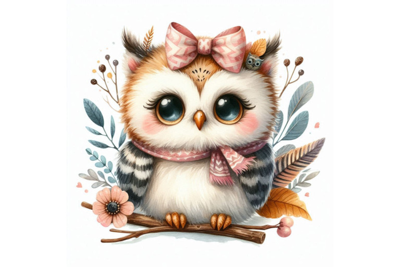 cute-owl-watercolor-owl-owl-tee-shirt-illustration