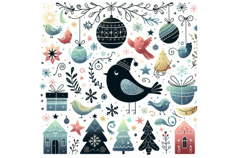 new-year-background-with-winter-elements-and-cute-bi