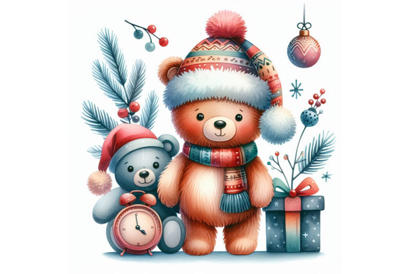 new-year-funny-toy-bear-with-winter-decoration-waterc