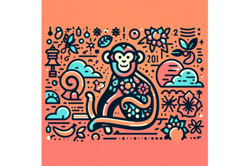 new-year-monkey-illustration-new-year-and-christmas