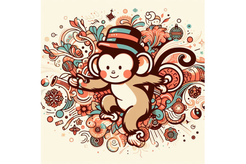 new-year-monkey-illustration-new-year-and-christmas