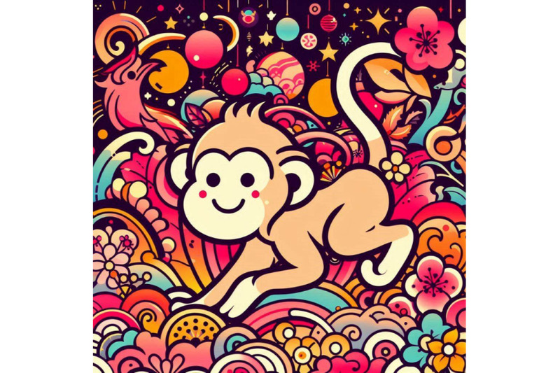 new-year-monkey-illustration-new-year-and-christmas