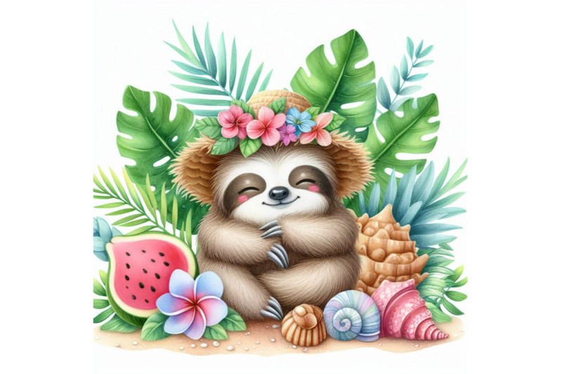 cute-sloth-and-tropical-nature