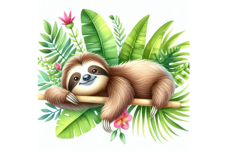 cute-sloth-and-tropical-nature