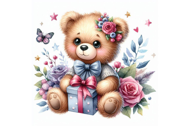 cute-teddy-bear-watercolor-illustration