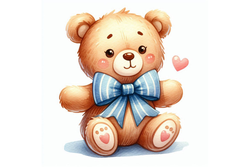 cute-teddy-bear-watercolor-illustration