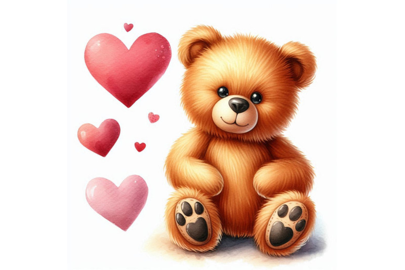 cute-teddy-bear-background-for-greeting-card-watercolor-bear-illu