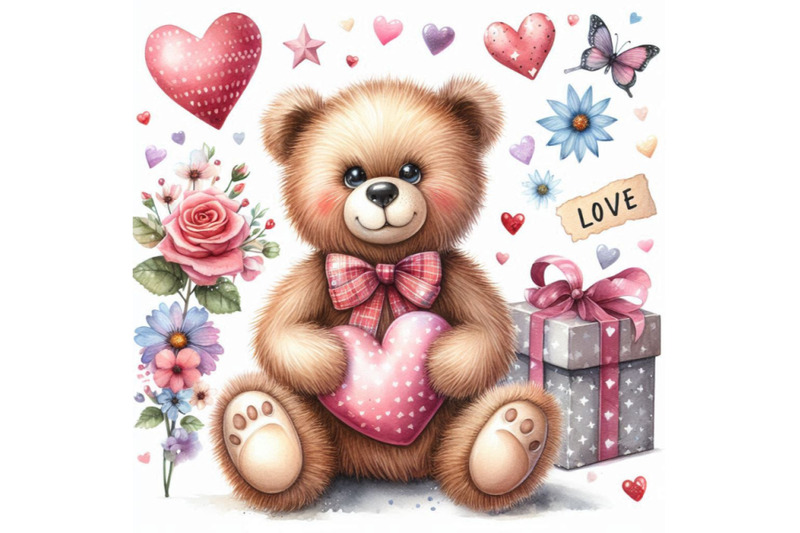 cute-teddy-bear-background-for-greeting-card-watercolor-bear-illu