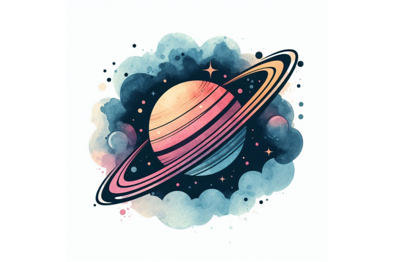 saturn-saturn-watercolor-background