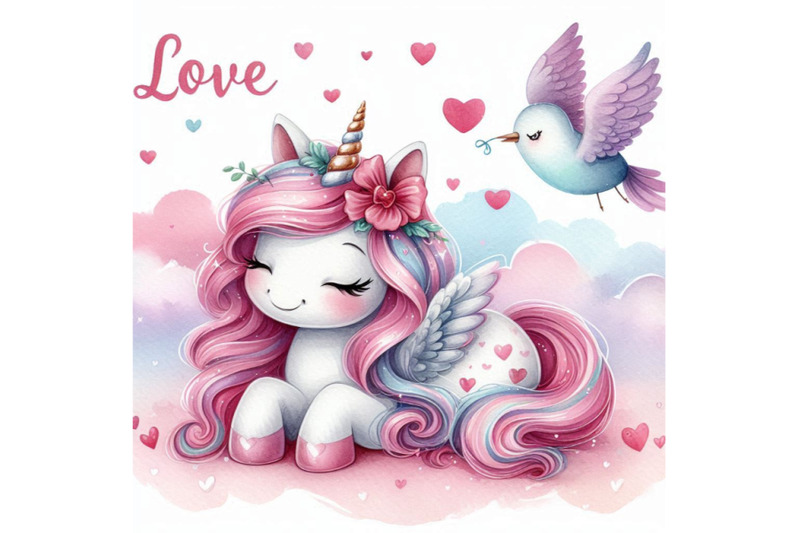 cute-unicorn-watercolor-illustration-love-card