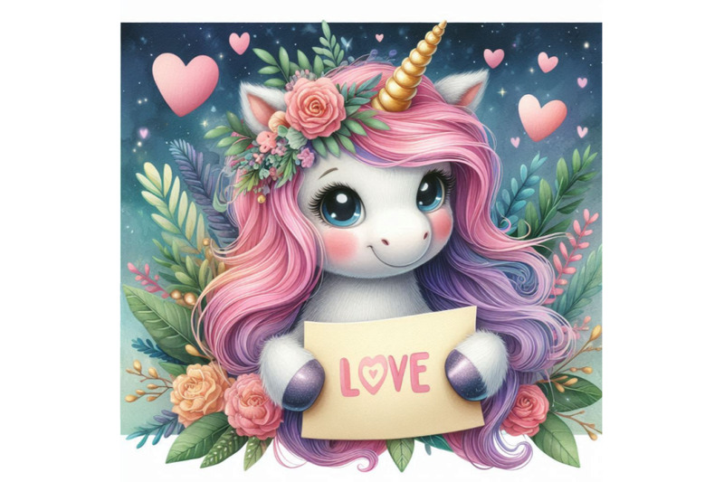 cute-unicorn-watercolor-illustration-love-card