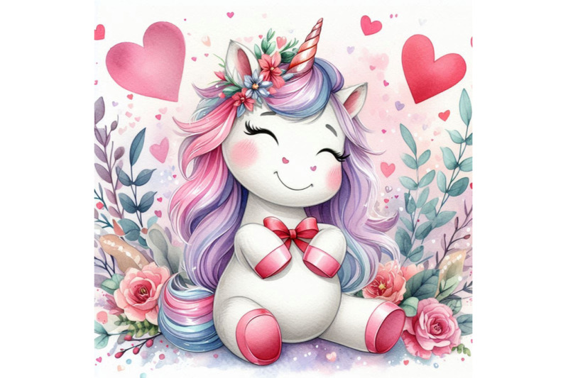 cute-unicorn-watercolor-illustration-love-card