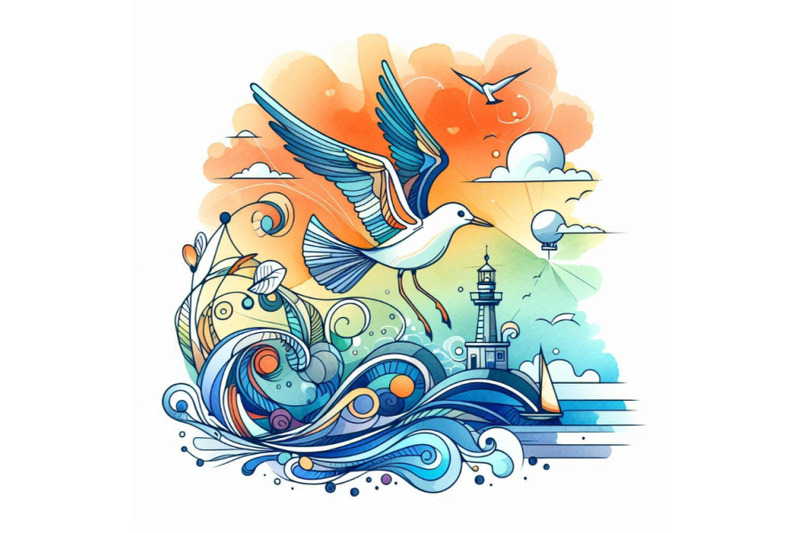 sea-bird-seagull-marine-funny-background-watercolor