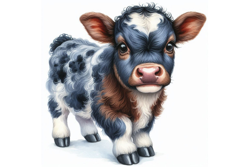 cute-watercolor-calf-baby-bull-illustration-cattle-farm-animal