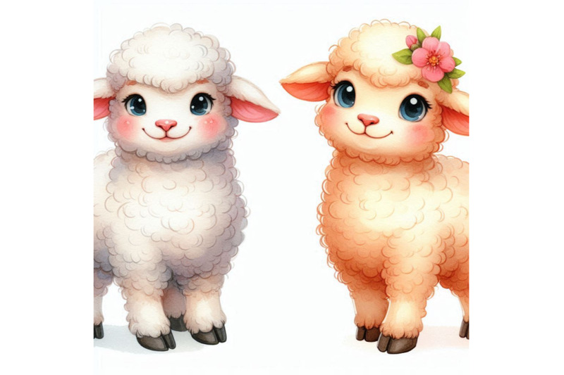 cute-watercolor-cartoon-lamb-farm-animal-illustration