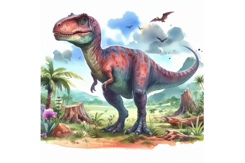 dinosaur-watercolor-illustration-jpeg-png-jurassic-world