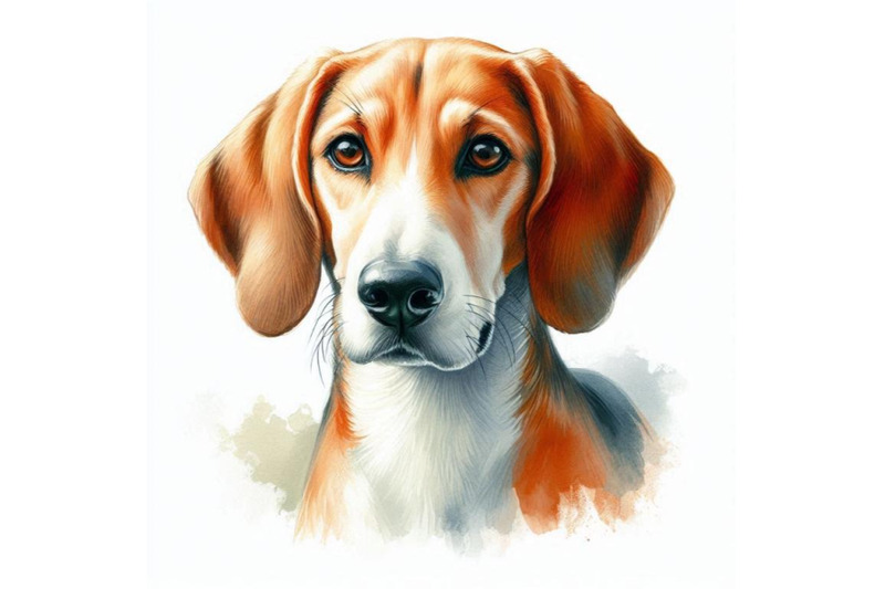 english-foxhound-watercolor-hunting-dog-breed-clipart