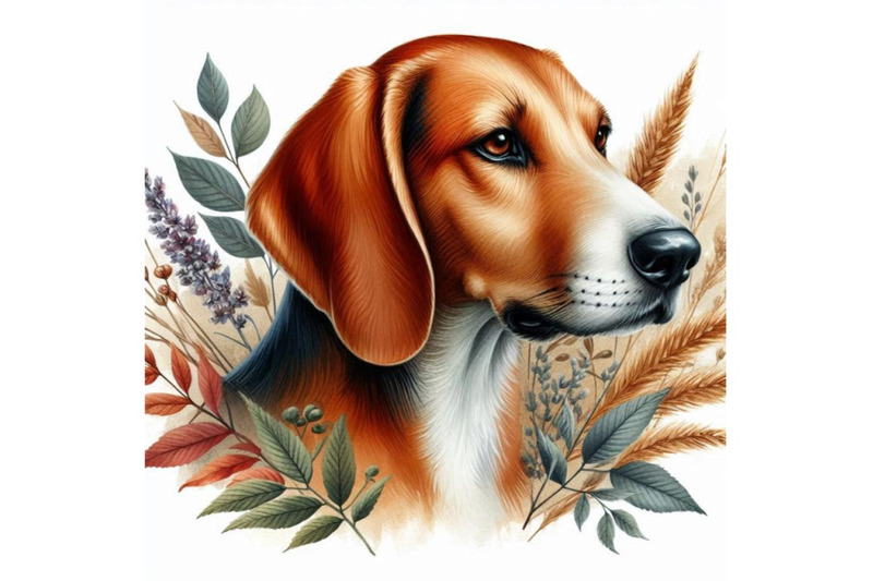 english-foxhound-watercolor-hunting-dog-breed-clipart