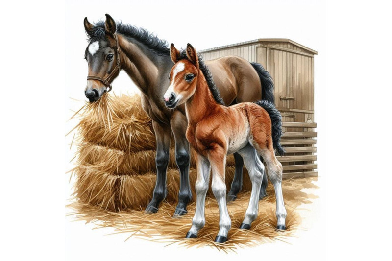 foal-illustration-watercolor-farms-animal-collection