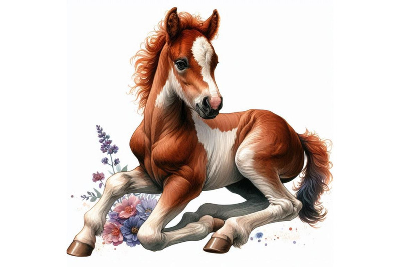 foal-illustration-watercolor-farms-animal-collection