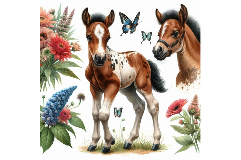 foal-illustration-watercolor-farms-animal-collection