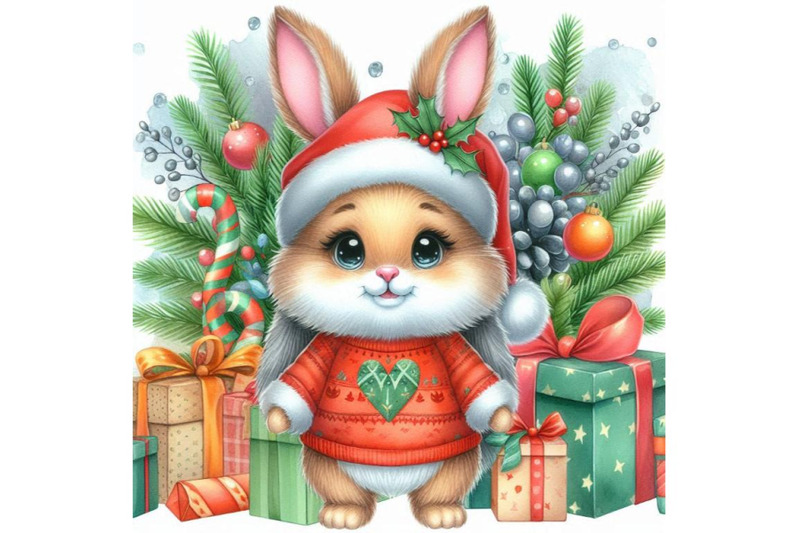 funny-bunny-and-christmas-watercolor-background-new-year-cute