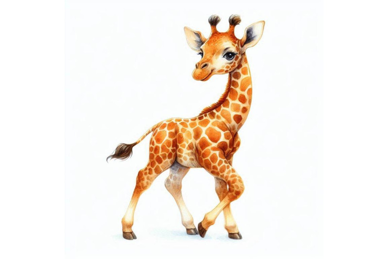 giraffe-hand-drawn-watercolor-illustration