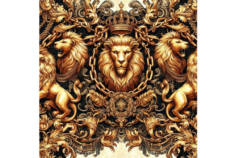 gold-chains-damask-seamless-luxury-design-golden-lions-pattern