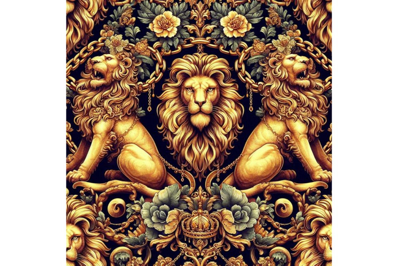 gold-chains-damask-seamless-luxury-design-golden-lions-pattern