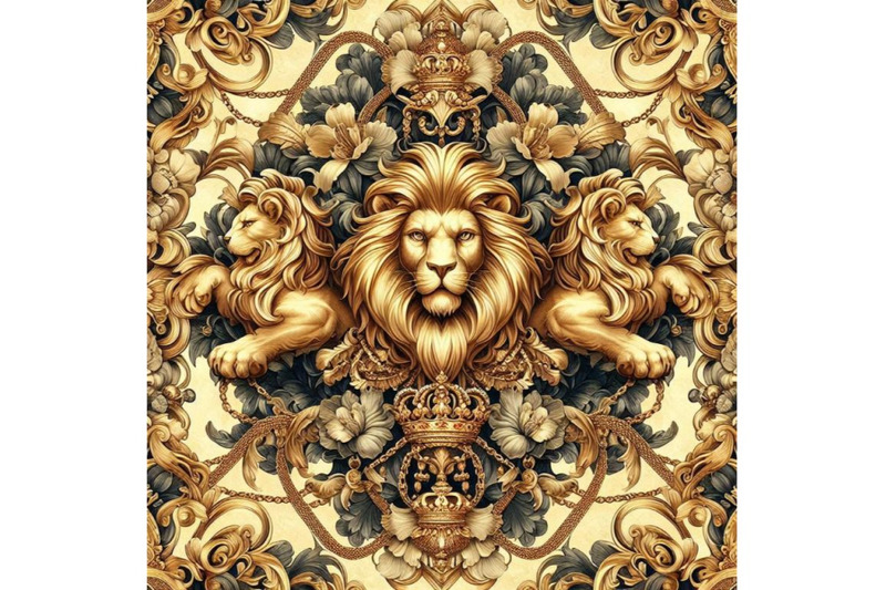 gold-chains-damask-seamless-luxury-design-golden-lions-pattern