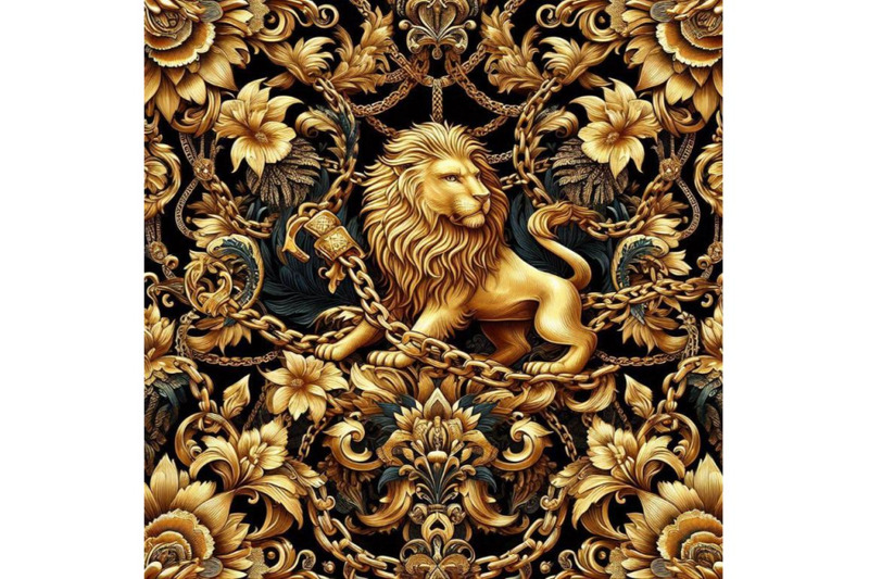 gold-chains-damask-seamless-luxury-design-golden-lions-pattern