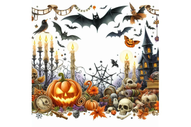 halloween-border-for-design-watercolor-illustration-background