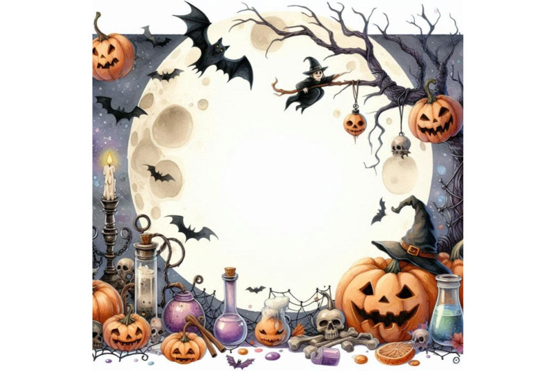 halloween-border-for-design-watercolor-illustration-background