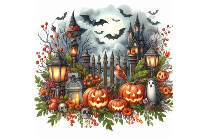 halloween-border-for-design-watercolor-illustration-background