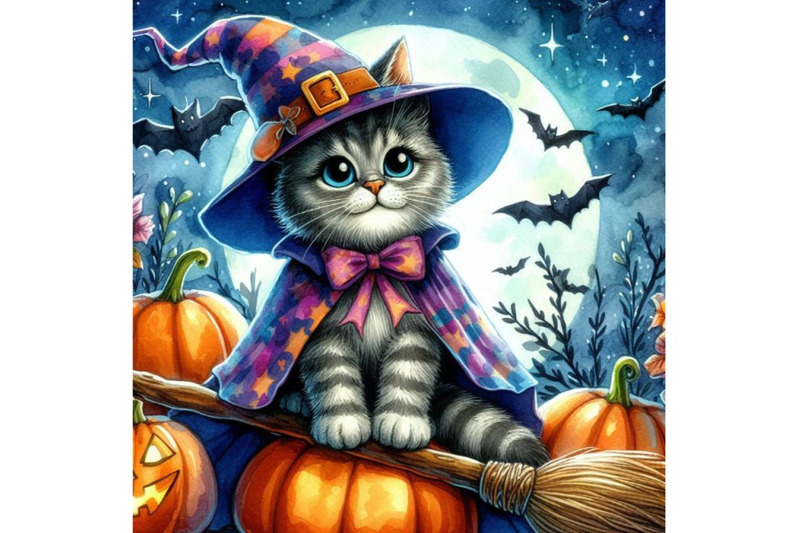 halloween-cat-witch-watercolor-illustration-background