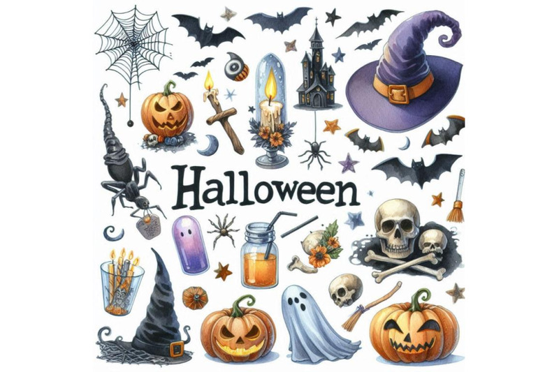 halloween-watercolor-hand-drawn-text-for-design-background